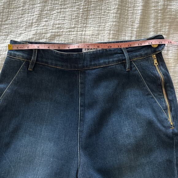 FRAME Flounce Side Zip Jeans Size 32 Delavan Wash - Picture 6 of 9